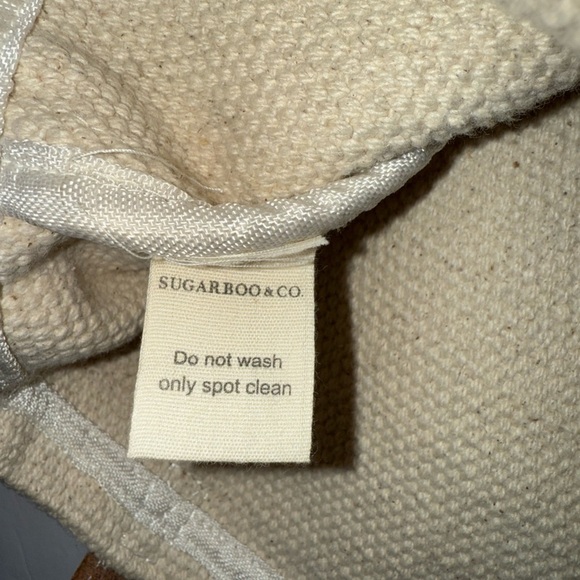 Sugarboo & Co Large Embroidered Cotton and Leather Love Tote 15” x 18” - Picture 5 of 5